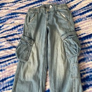 Blue baggy cargo jeans!!